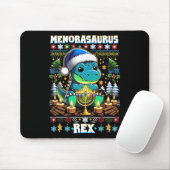 Menorasaurus Rex Dino Trex Ugly Christmas Sweater  マウスパッド (マウス)