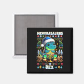 Menorasaurus Rex Dino Trex Ugly Christmas Sweater  マグネット (正面/裏面)