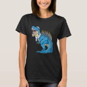 Menorasaurus Rex Dinosaur Happy Hanukkah Pjs Famil Tシャツ (正面)