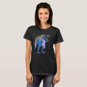Menorasaurus Rex  Rex Dinosaur Hanukkah Tシャツ (正面フル)