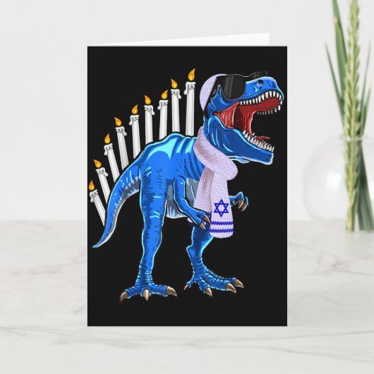 Menorasaurus Rex Shirt T Rex Dinosaur Hanukkah Gif カード (正面)