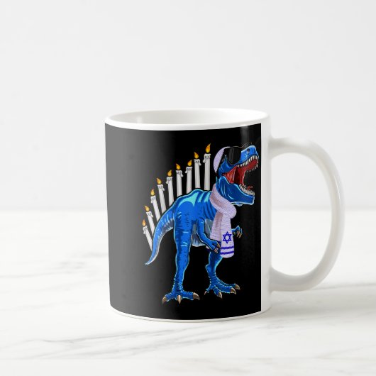 Menorasaurus Rex Shirt T Rex Dinosaur Hanukkah Gif コーヒーマグカップ (右)