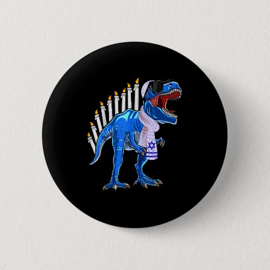 Menorasaurus Rex Shirt T Rex Dinosaur Hanukkah Gif 缶バッジ (正面)