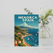 Menorca Spain 箔シーズンポストカード (立ち正面)