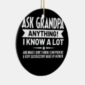 Mensおもしろい頼おじいちゃん私は多くを知っている何か セラミックオーナメント (右)