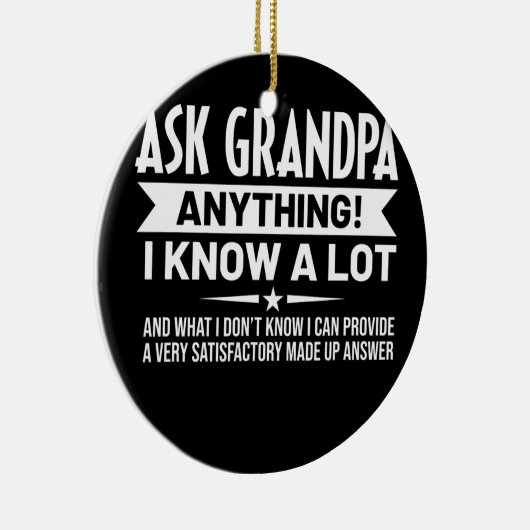 Mensおもしろい頼おじいちゃん私は多くを知っている何か セラミックオーナメント (右)