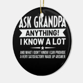 Mensおもしろい頼おじいちゃん私は多くを知っている何か セラミックオーナメント (左)