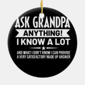 Mensおもしろい頼おじいちゃん私は多くを知っている何か セラミックオーナメント (裏面)