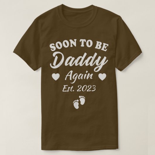 Mensすぐに再びパパになる2023パパ妊娠アン Tシャツ (デザイン正面)