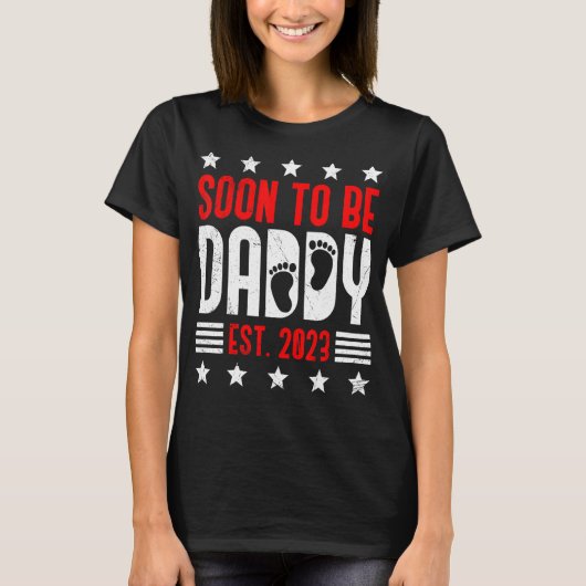 MensすぐにDaddy 2023パパになる Tシャツ (正面)