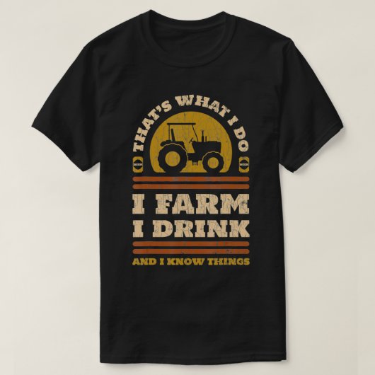 Mensそれが私が農場し、私は物事を知っている私は何かをおもしろい Tシャツ (デザイン正面)