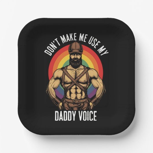 Mensは私に私のパパの声のゲイベアを使用しない ペーパープレート (正面)