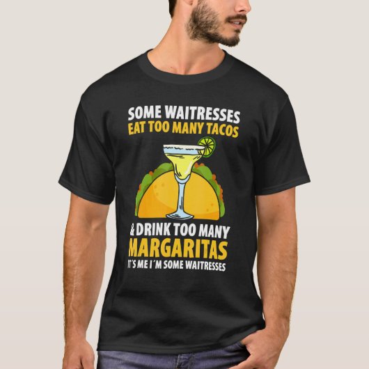 Mensウェイターウエートレスサーバーが美食で働く Tシャツ (正面)