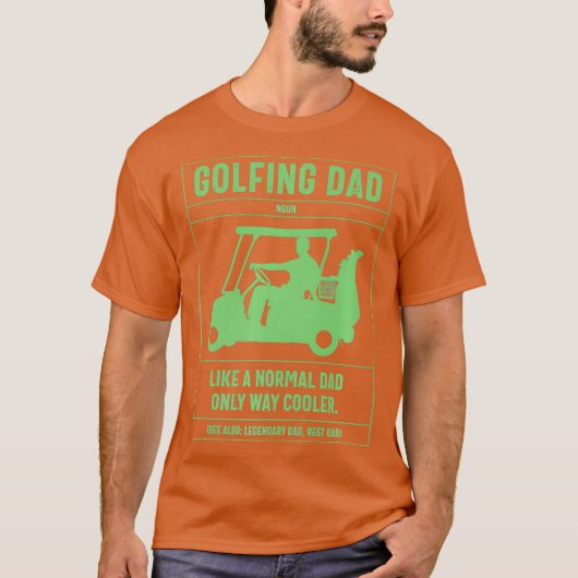 Mensゴルフパパ辞書の定義おもしろい Tシャツ (正面)