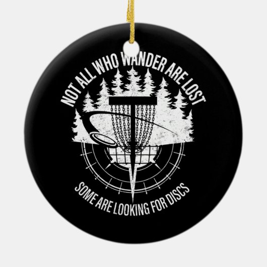 Mensディスクゴルフは、さまよい人ばかりではない失った セラミックオーナメント (裏面)