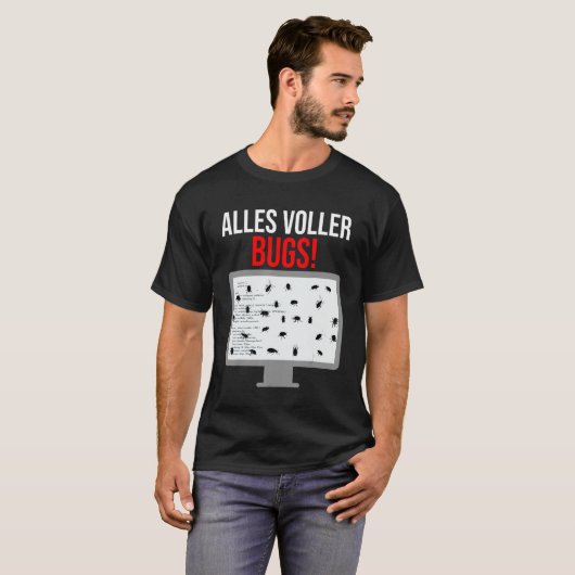 MensデバッグBug Coding Computer Programmer Info Tシャツ (正面フル)