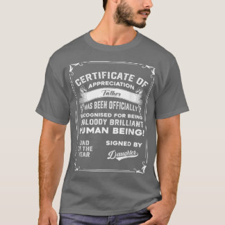 Mensパパギフト娘の証明書の父 Tシャツ