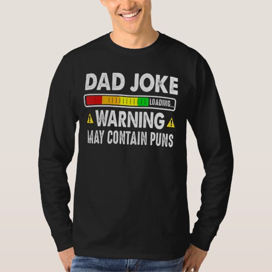 Mensパパジョーク警告ロードのPuns Faを含む可能性がある Tシャツ (正面)