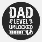 Mensパパレベルのロック解除された新しいゲーマー性別の表示 ラウンドシール (正面)