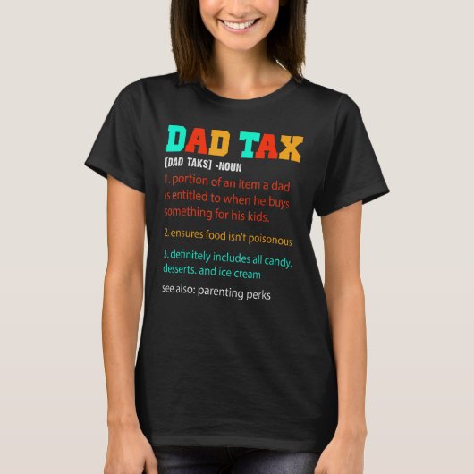 mensパパ税パパ税定義父親の日 tシャツ (正面)