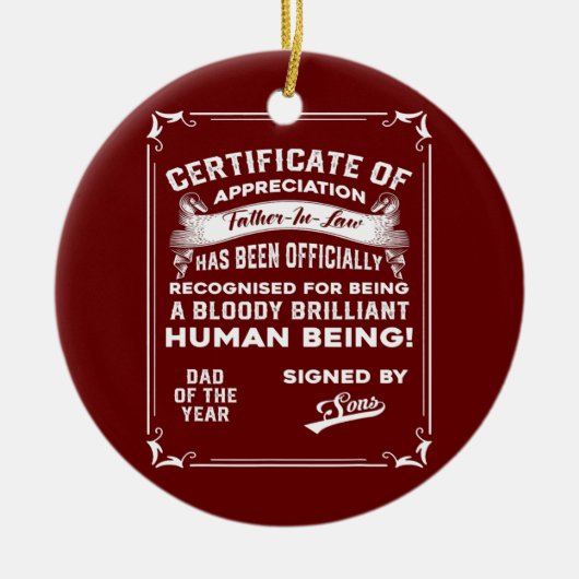 Mensパパ義父からの贈り物 セラミックオーナメント (正面)