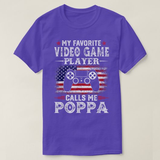 Mensビデオゲお気に入りのームプレーヤーがPoppaを呼び出す Tシャツ (デザイン正面)