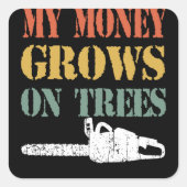 Mensレトロおもしろいロガーのギフト男性へヴィンテージ スクエアシール (正面)