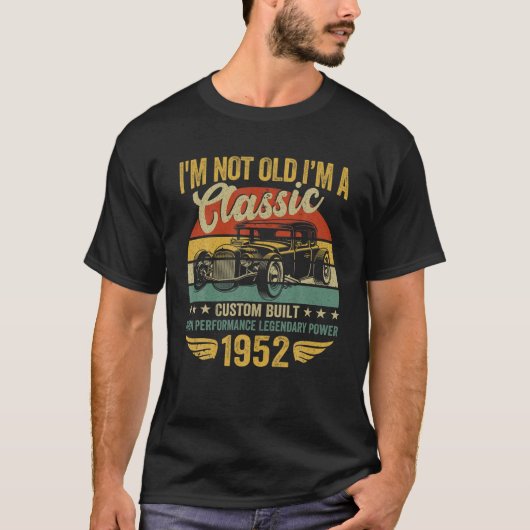 Mensヴィンテージ1952誕生日レトロ70番目の誕生日Gif Tシャツ (正面)