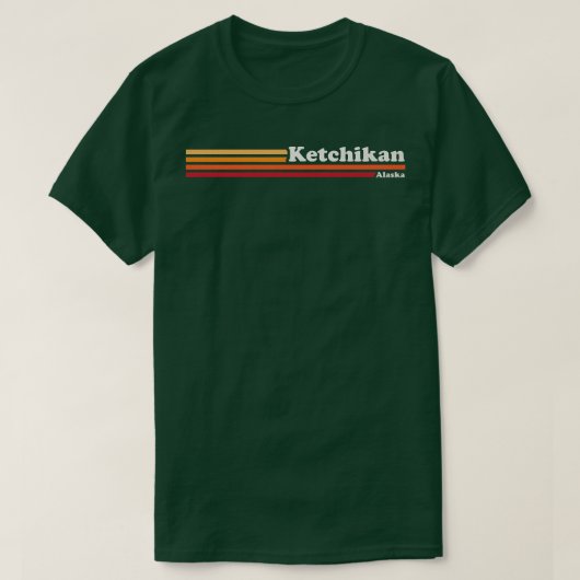 Mensヴィンテージ1980年代グラフィックスタイルケチカンアラスカ Tシャツ (デザイン正面)