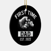 Mens初めてのパパ新しいパパEst 2022父親 セラミックオーナメント (右)