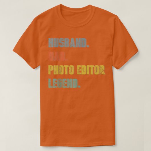 Mens夫パパ写真編集レジェンドヴィンテージ Tシャツ (デザイン正面)