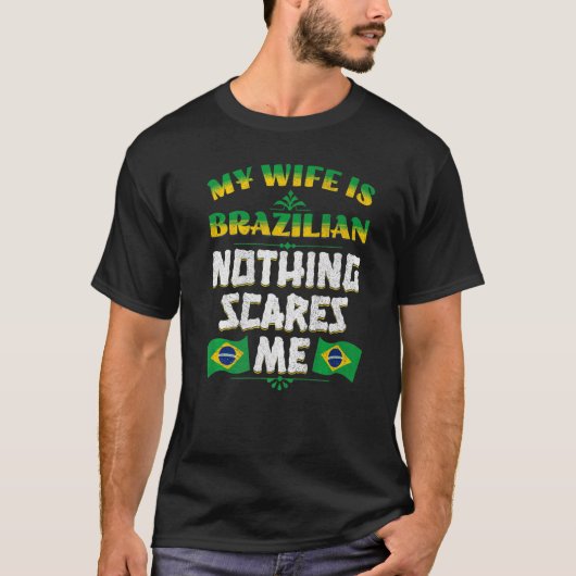 Mens妻はブラジルのブラジル伝統ルーツFl Tシャツ (正面)