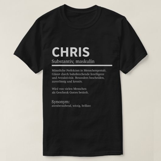 Mens定義Chris名ことわざChris名 Tシャツ (デザイン正面)