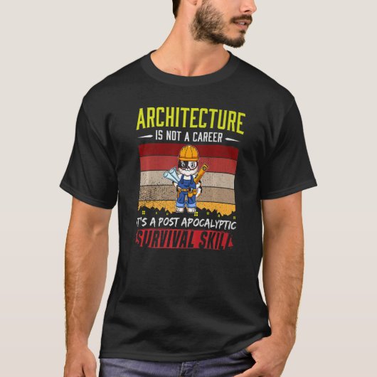 Mens建築家はキャリアの技術的な引き出しではない荷車を引く Tシャツ (正面)