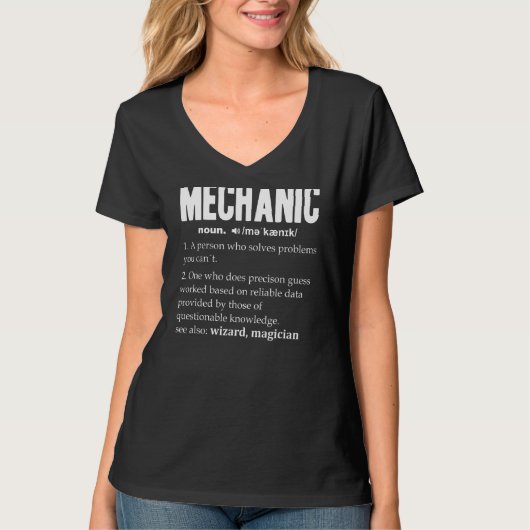 Mens整備士定義名詞辞書修復Re Tシャツ (正面)