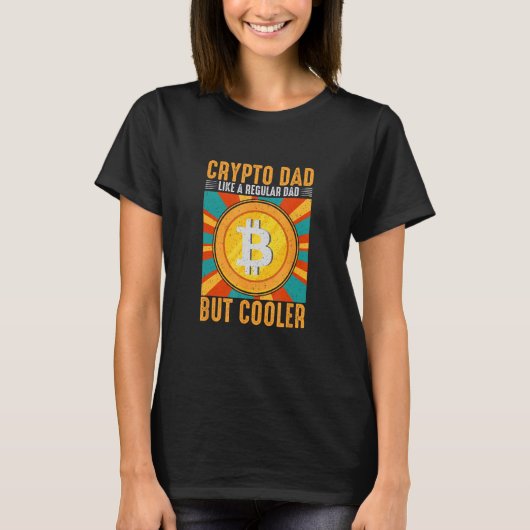 Mens暗号パパBitcoin最高のパパEverおもしろい Crypto Tシャツ (正面)