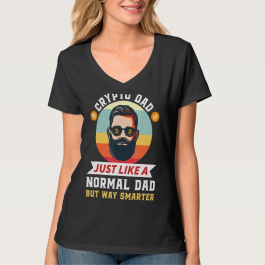 Mens暗号化パパは通常のパパ暗号通貨と同じ Tシャツ (正面)