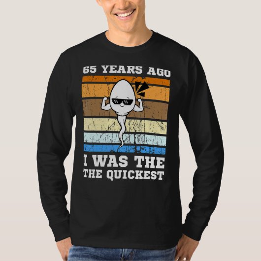 Mens最も速い泳ぐ人65年前に最も速い精子 Tシャツ (正面)