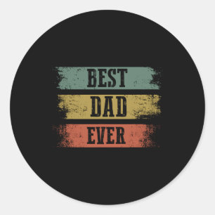 Mens最高のパパEver おもしろい Gift For Father &#; S Day ラウンドシール