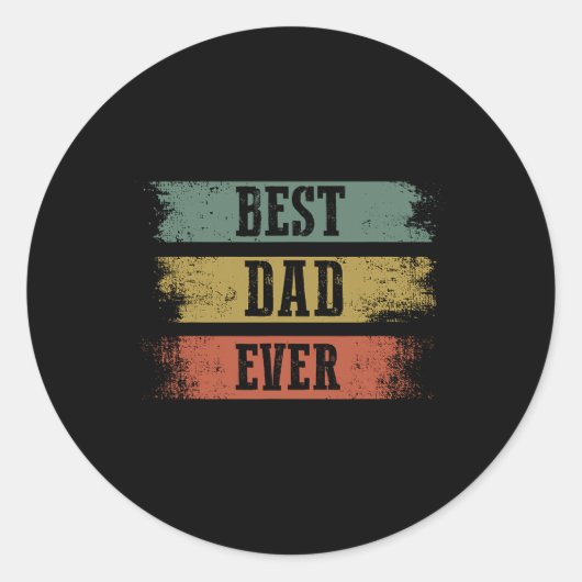 Mens最高のパパEver おもしろい Gift For Father &#; S Day ラウンドシール (正面)