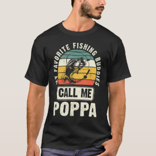 Mens私のお気に入りの魚釣り仲間は私をポッパFisと呼ぶ Tシャツ