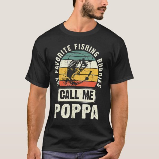 Mens私のお気に入りの魚釣り仲間は私をポッパFisと呼ぶ Tシャツ (正面)