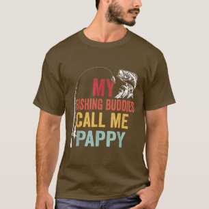 Mens私のお気に入りの魚釣り仲間は私をPappy Fisと呼ぶ Tシャツ