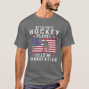 Mens私のホッケーお気に入りの選手は私を祖父と呼ぶ Tシャツ