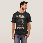 Mens私の野球お気に入りの選手は私をポップAmeと呼ぶ Tシャツ (正面フル)