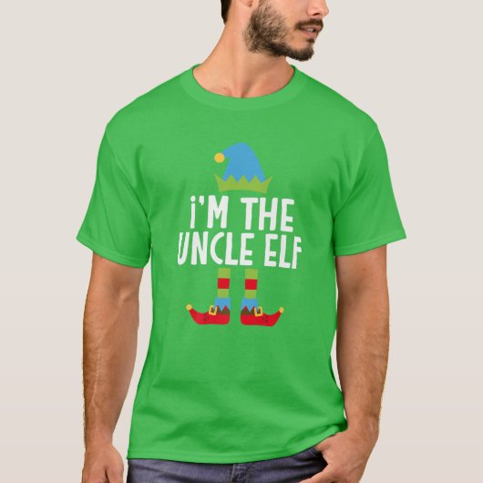Mens私はクリスマスの衣装に合う叔父の小妖精や小人である Tシャツ (正面)