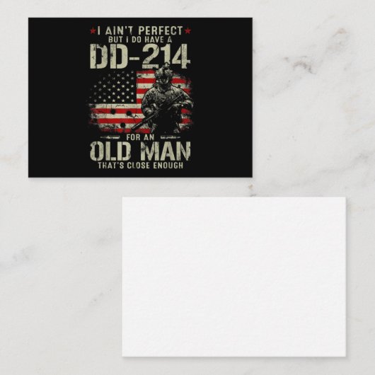 Mens私は完璧ではない私はDD-214の退役軍人を持っている ノートカード (正面/裏面)