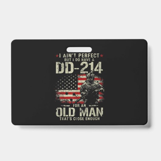 Mens私は完璧ではない私はDD-214の退役軍人を持っている バッジ (正面)