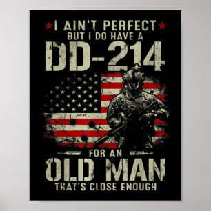 Mens私は完璧ではない私はDD-214の退役軍人を持っている ポスター