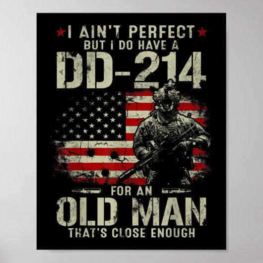 Mens私は完璧ではない私はDD-214の退役軍人を持っている ポスター (正面)